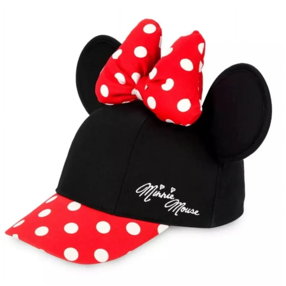 Minnie Mouse Kids Polka Dot Bow Hat - Black & Red